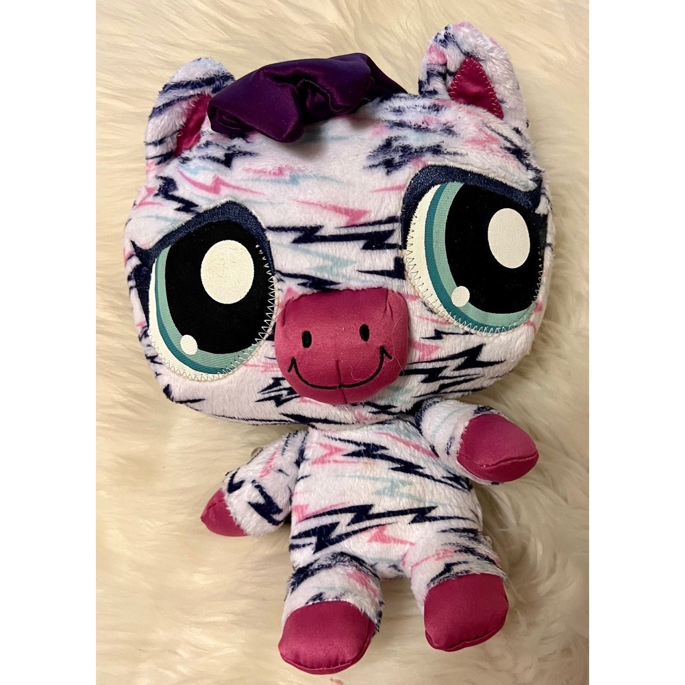 Hasbro Littlest Pet Shop Hungriest Zebra Plush 2008 Lightning Bolt 93105/92201
